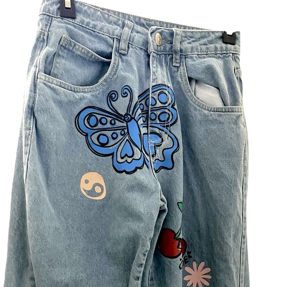 Cute Daisy Street Junior Graffiti Denim Jeans Size 5 - Picture 2 of 5